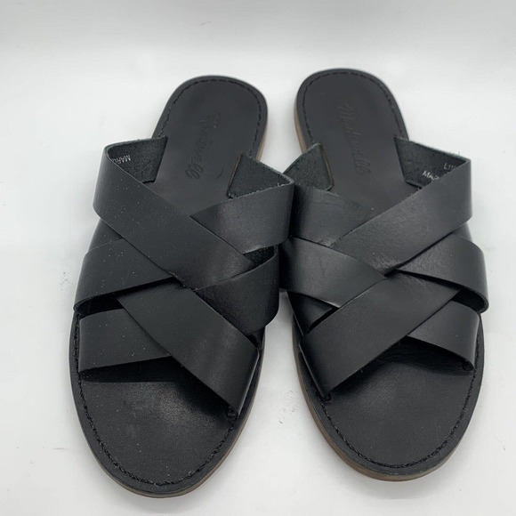 Madewell Boardwalk Woven Leather Slide Sandals Shoes L1165 Womens size 6 - Picture 6 of 7